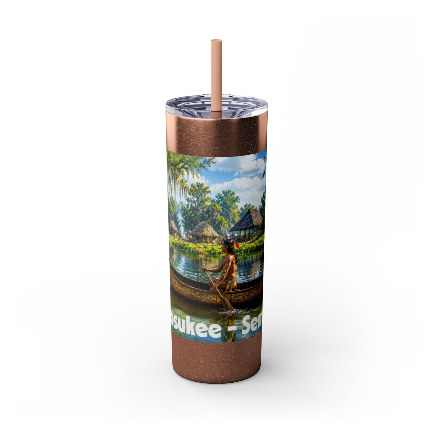 Seminole Skinny Tumbler with Straw, 20oz