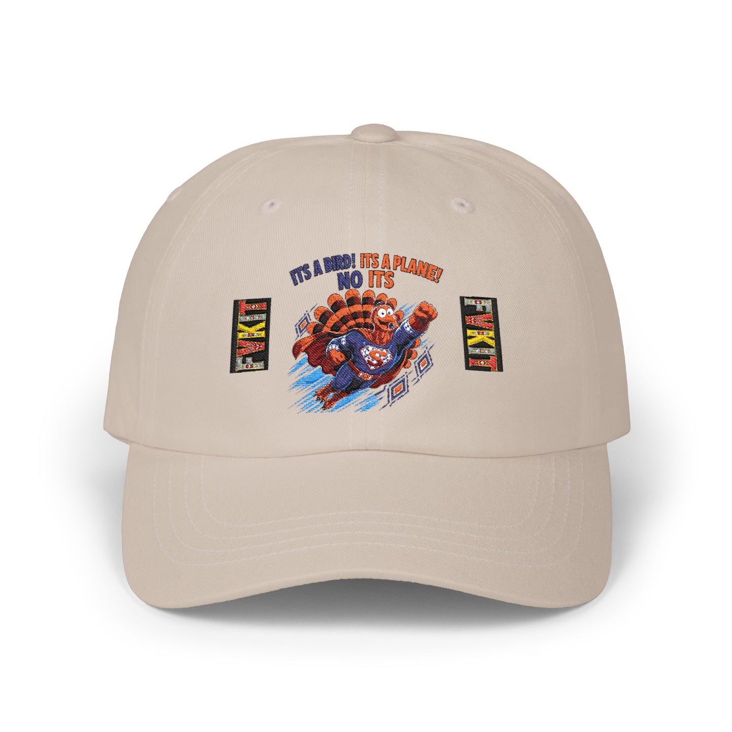 Turkey Dad Cap with Retro Turkey 'It’s A Murder, It’s A Massacre, No It’s' Graphic — Thanksgiving Hat