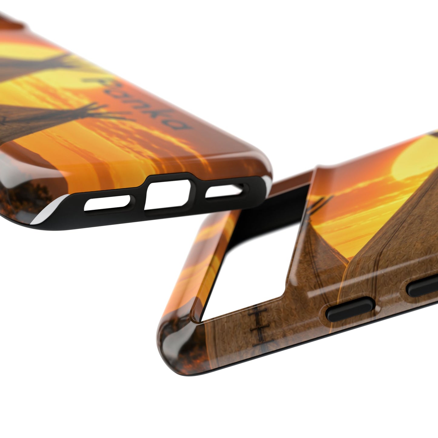 Ponca Sunset Tipi Phone Case — Personalized Native Teepee Landscape