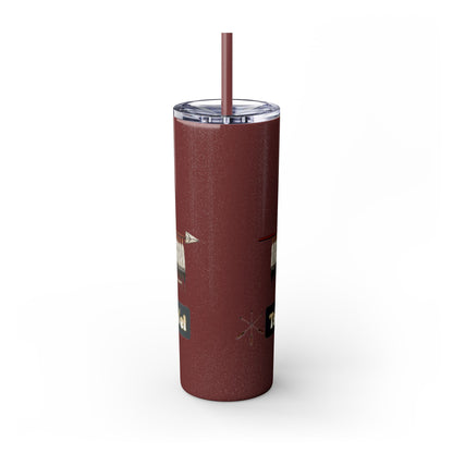 Cheyenne Arapaho 20oz Skinny Tumbler — Native American Shield & Arrows Design (Tsistsistas - Hinono'eitiit)