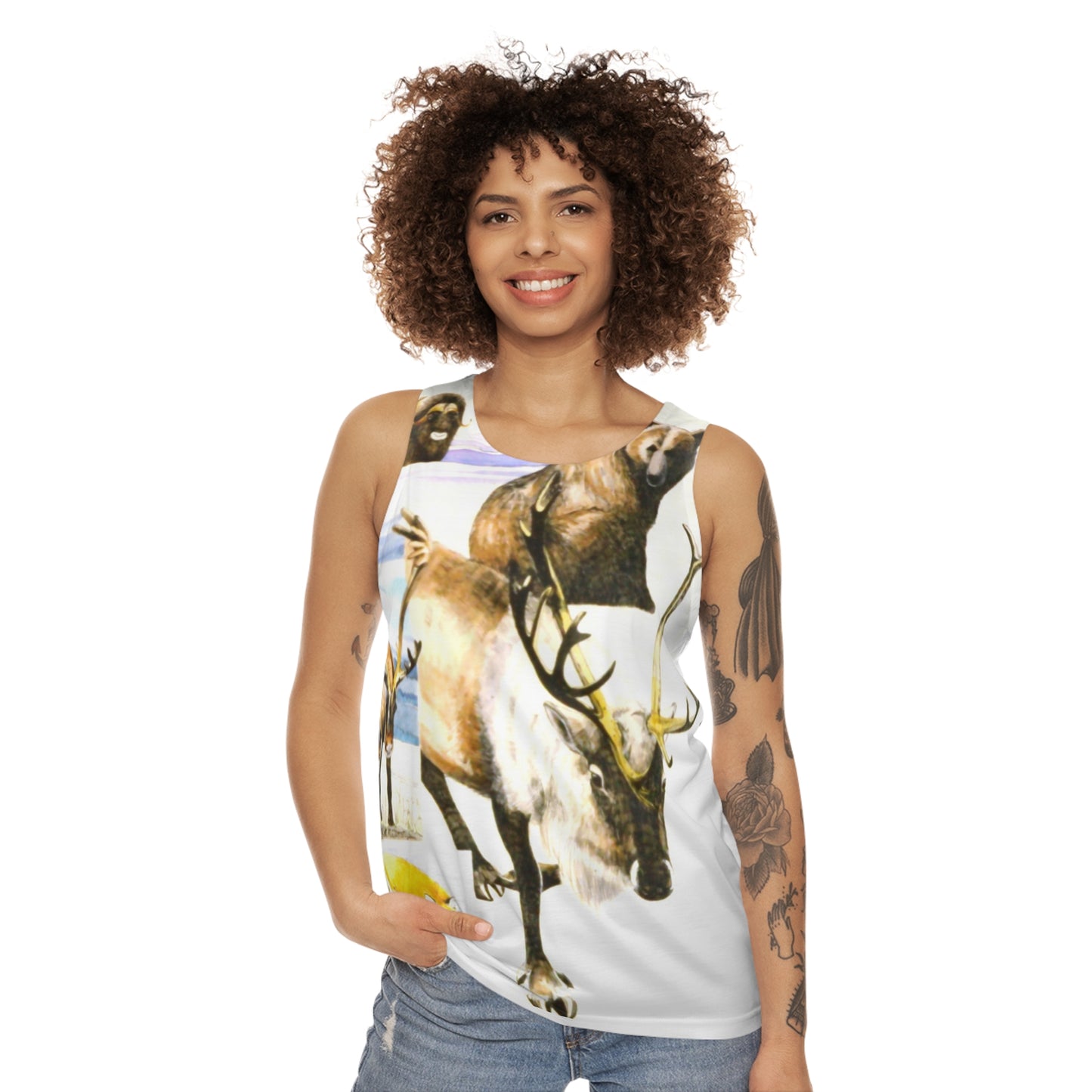Wildlife Collage Tank Top — Vintage Arctic Animals Print