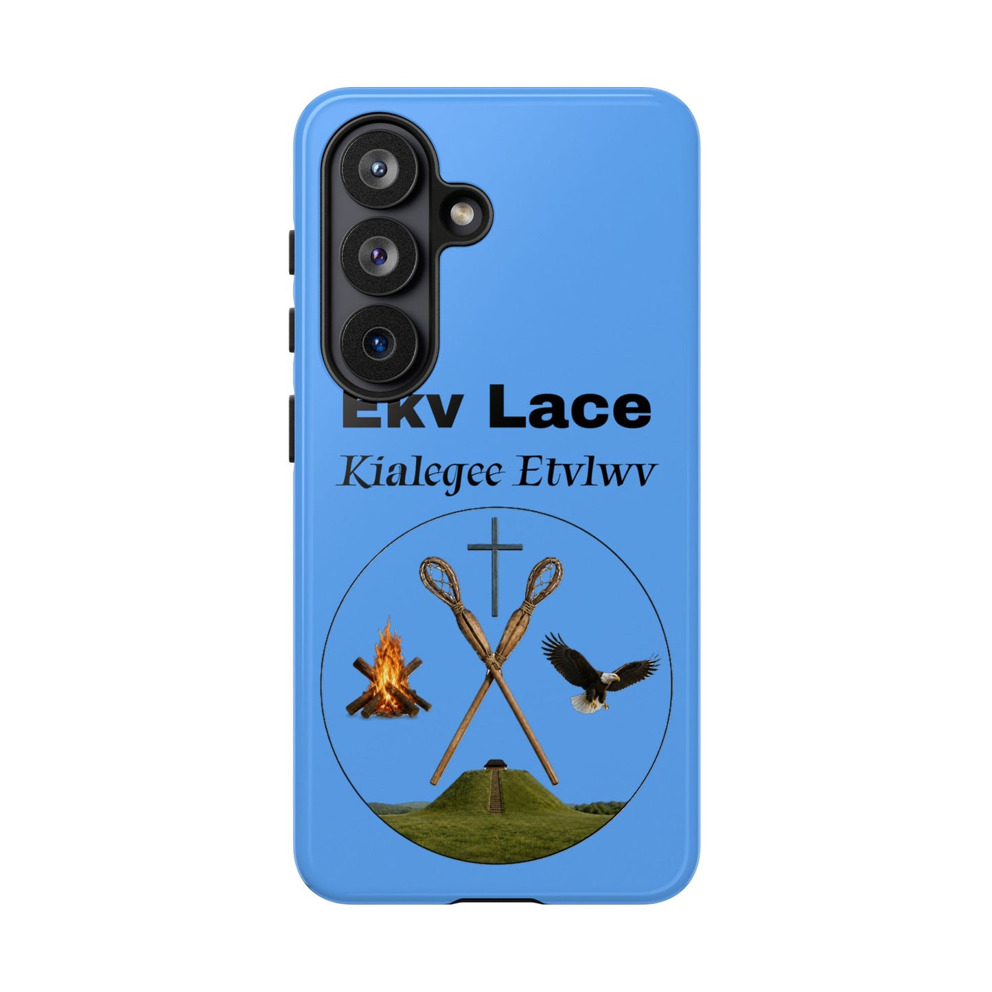 Kialegee Protective Phone Case — Custom 'Ekv Lace' Cross & Campfire Design