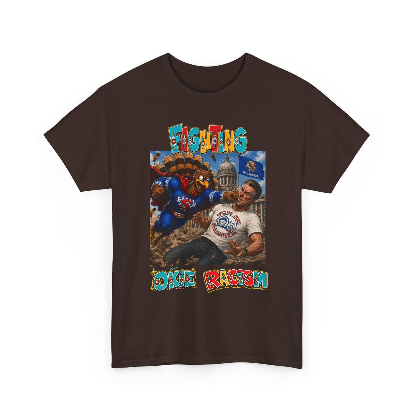 Turkey T-Shirt — Retro Comic 'Stop Racism' Graphic Tee