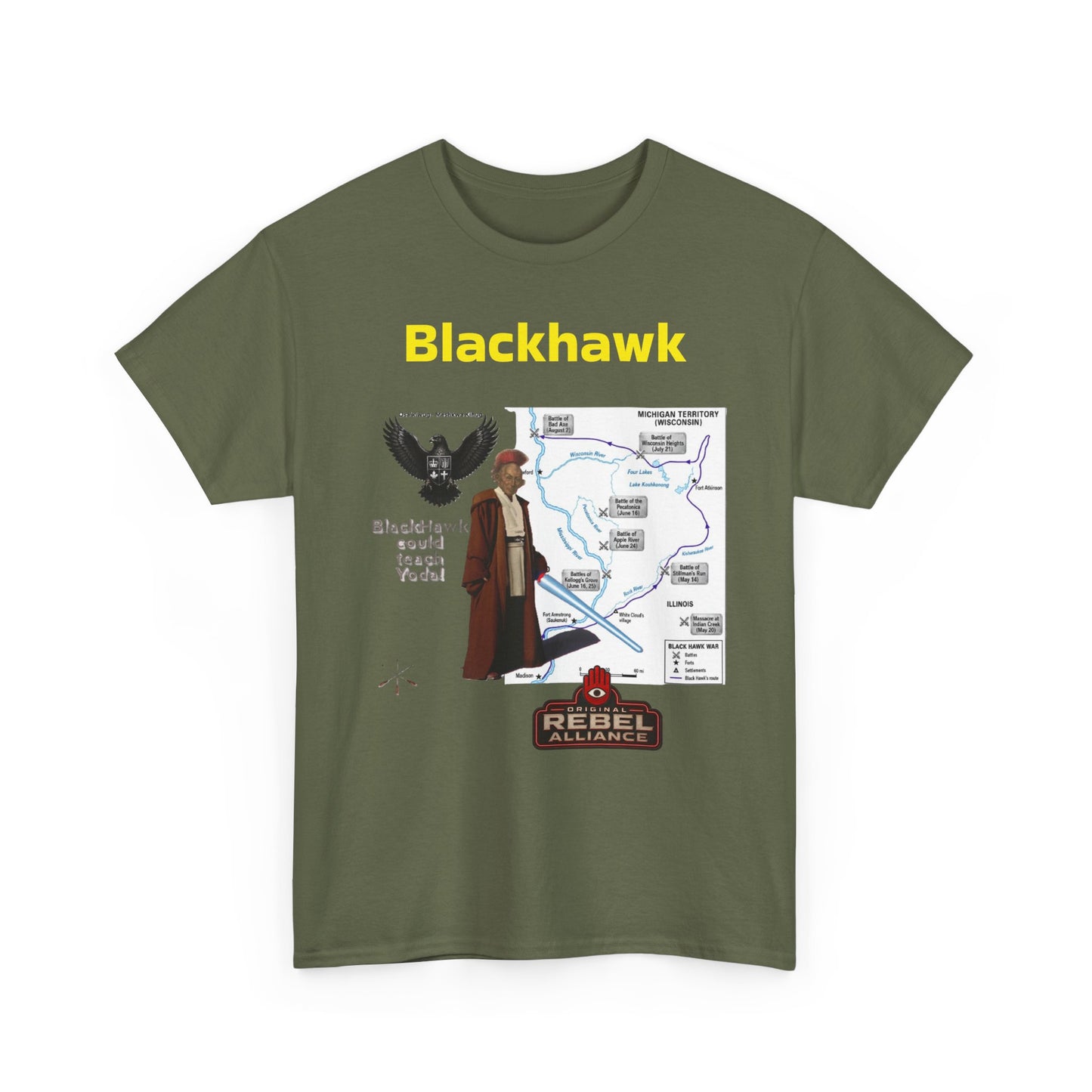 Blackhawk Rebel Trail Vintage Map Graphic T-Shirt