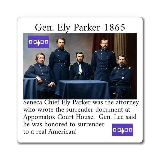 Gen. Ely Parker History Magnet — Appomattox Surrender Civil War Memorabilia