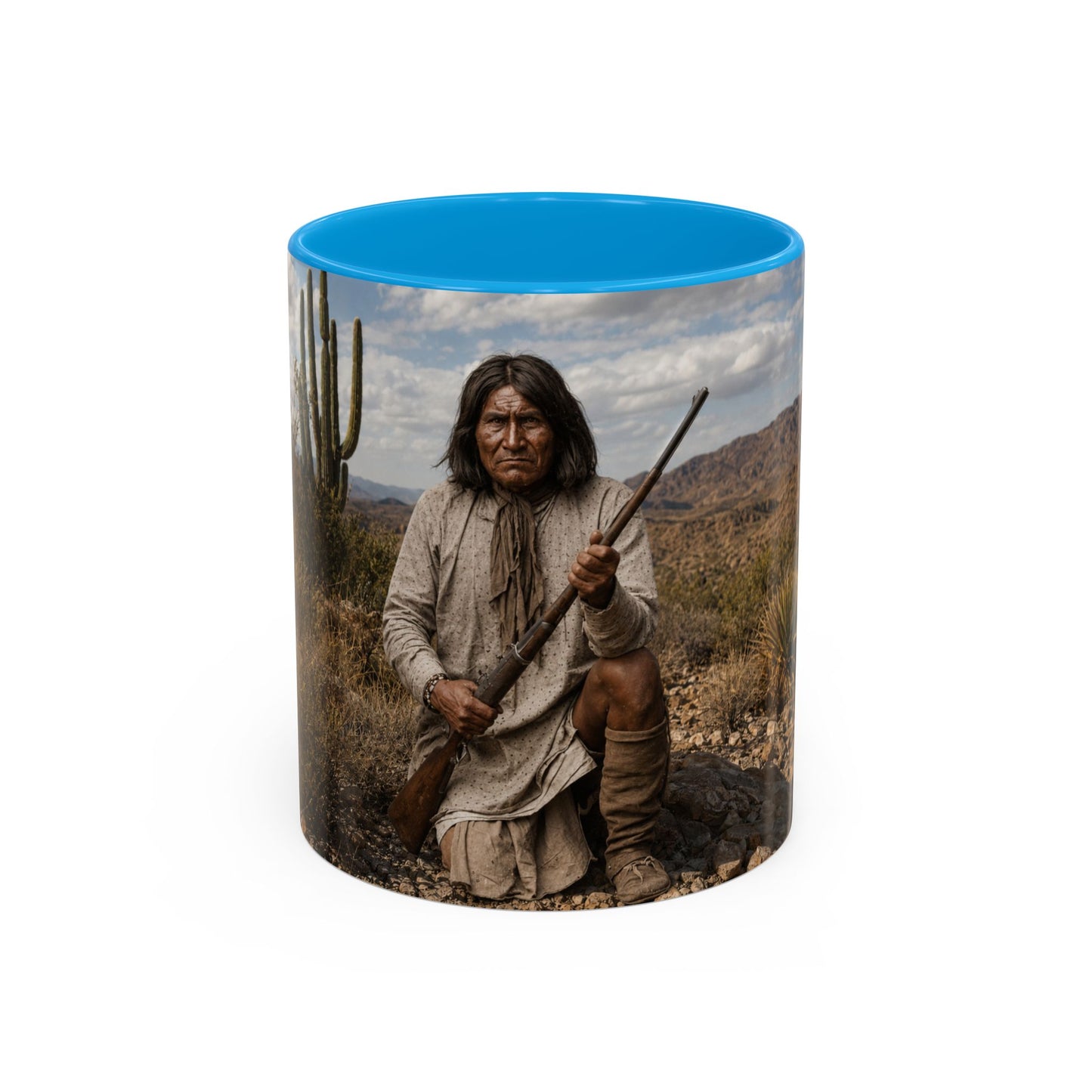 Ft. Sill Apache Desert Scene Coffee Mug — 'N'de' Southwest Landscape 11/15oz