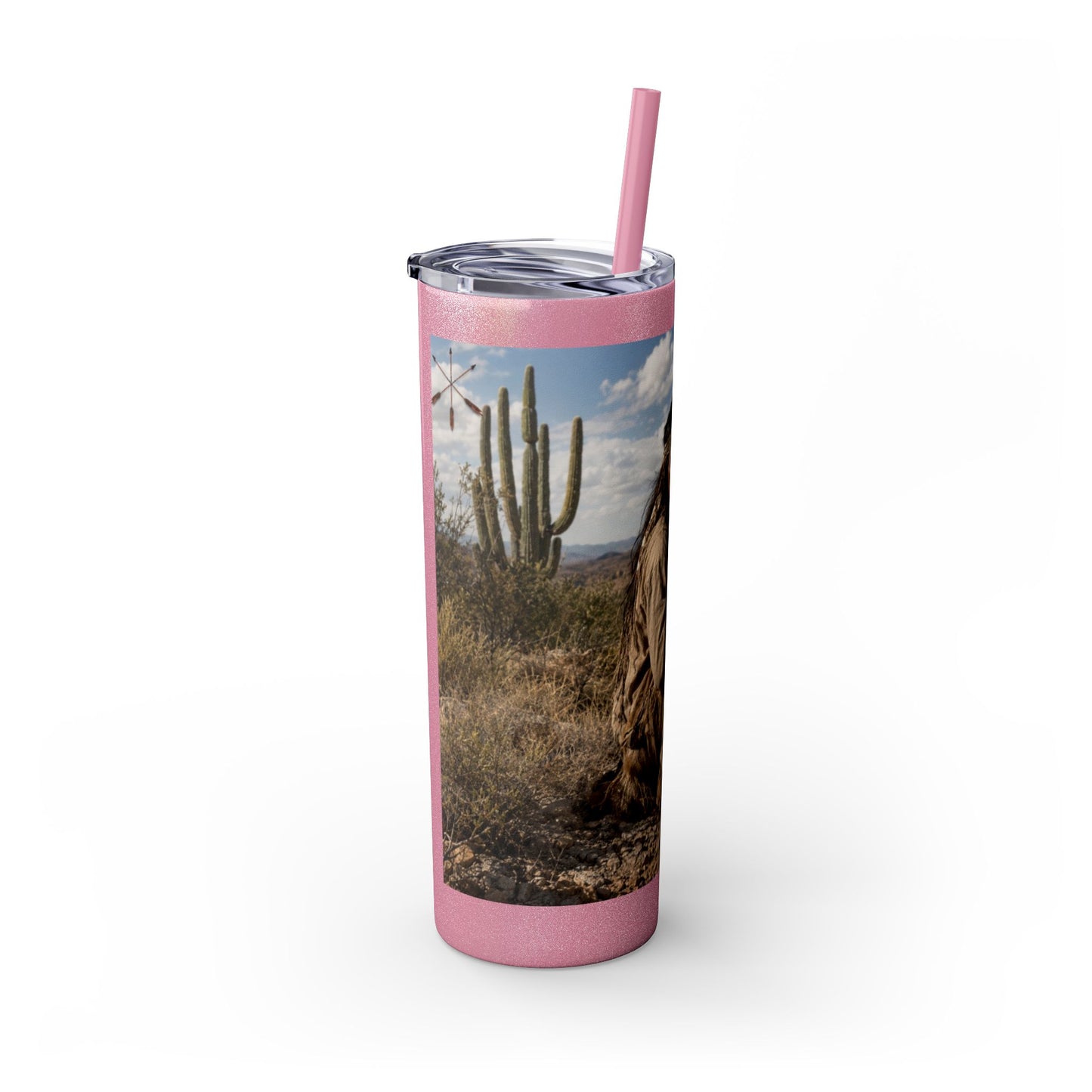Ft. Sill Apache 20oz Skinny Tumbler with Desert Native Warrior Photo Wrap