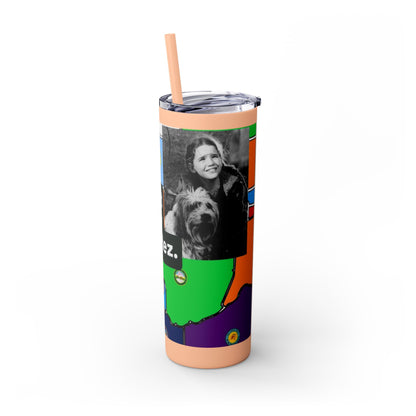 20oz Skinny Tumbler — 'Half-Pint Illegally on Osage Rez' Graphic Stainless Straw Cup