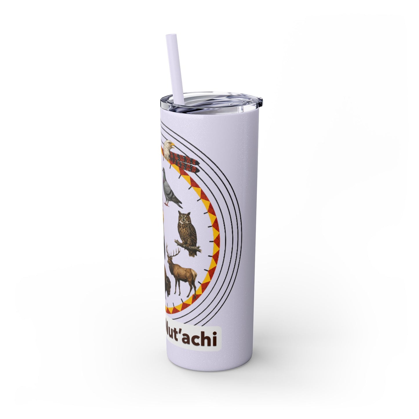 Otoe Missouria Native Animal Medicine Wheel 20oz Skinny Tumbler with Straw