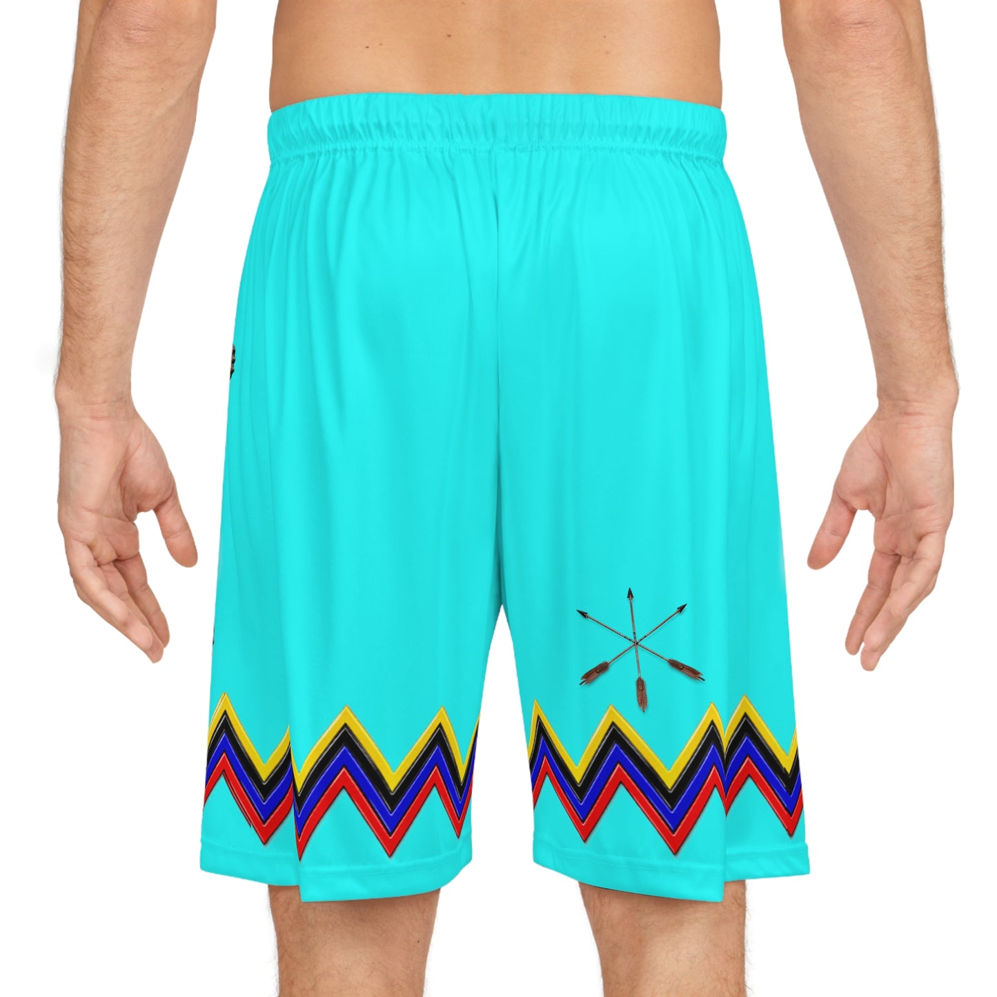 Turquoise Turtle Lacrosse Basketball Shorts – All-Over Print Athletic Shorts