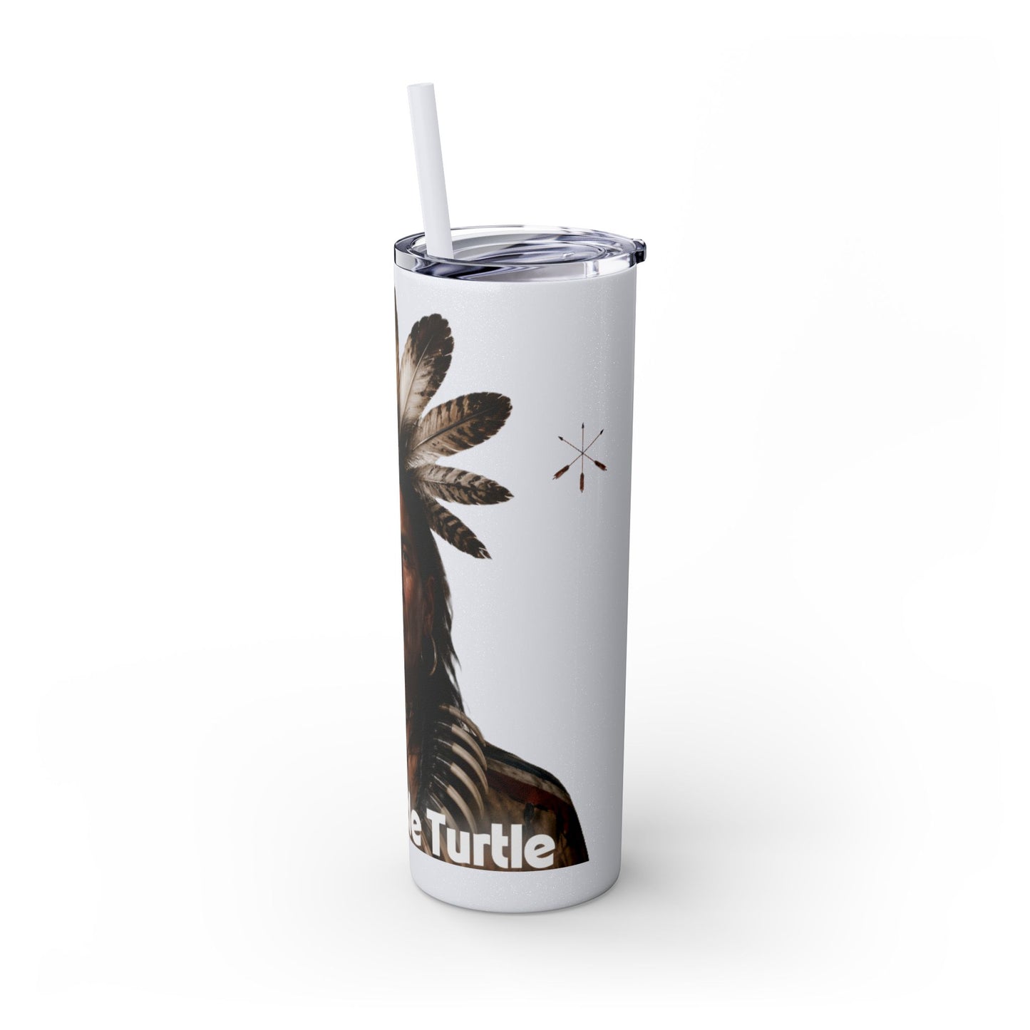 Miami 20oz Skinny Tumbler with Straw — Native Chief Portrait Travel Cup