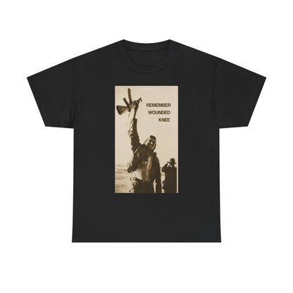 T-Shirt — 'Remember Wounded Knee' Historical Protest Tee with Arrow Emblem