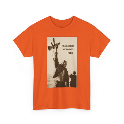 T-Shirt — 'Remember Wounded Knee' Historical Protest Tee with Arrow Emblem