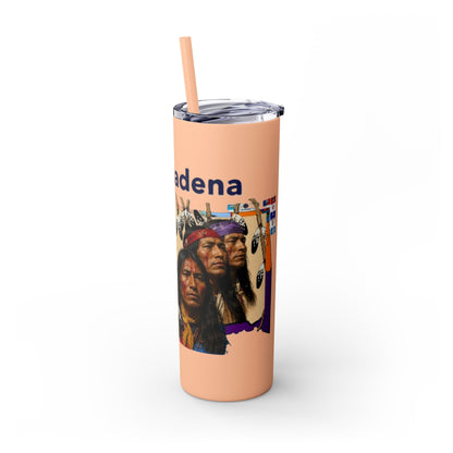 Apache 20oz Skinny Tumbler with Straw — Colorful Retro Design "Naishade"