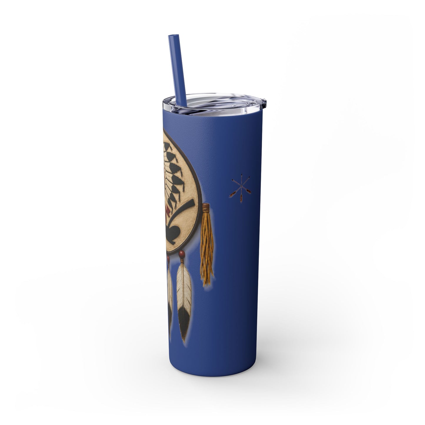 Iowa 20oz Skinny Tumbler with Native Dreamcatcher Design - 'Pahodje' Travel Straw Cup