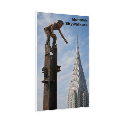 Mohawk Skywalkers Poster — Urban Rooftop Skyline Art Print