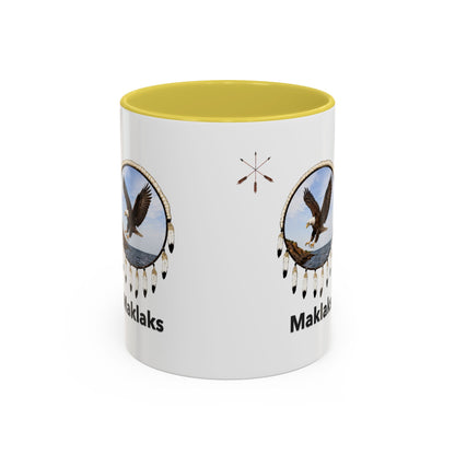 Modoc Eagle Ceramic Mug (11oz/15oz) – 'Maklaks' Native-Inspired Coffee Cup