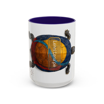 Delaware West Colorful Turtle Coffee Mug — Vibrant Hand-Painted Shell Design (11oz/15oz)