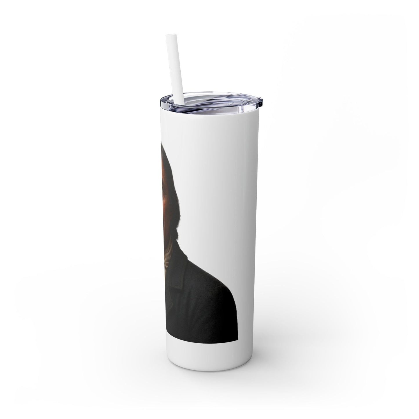 Chitto Harjo 20oz Skinny Tumbler with Classic Native American Portrait — Travel Straw Cup