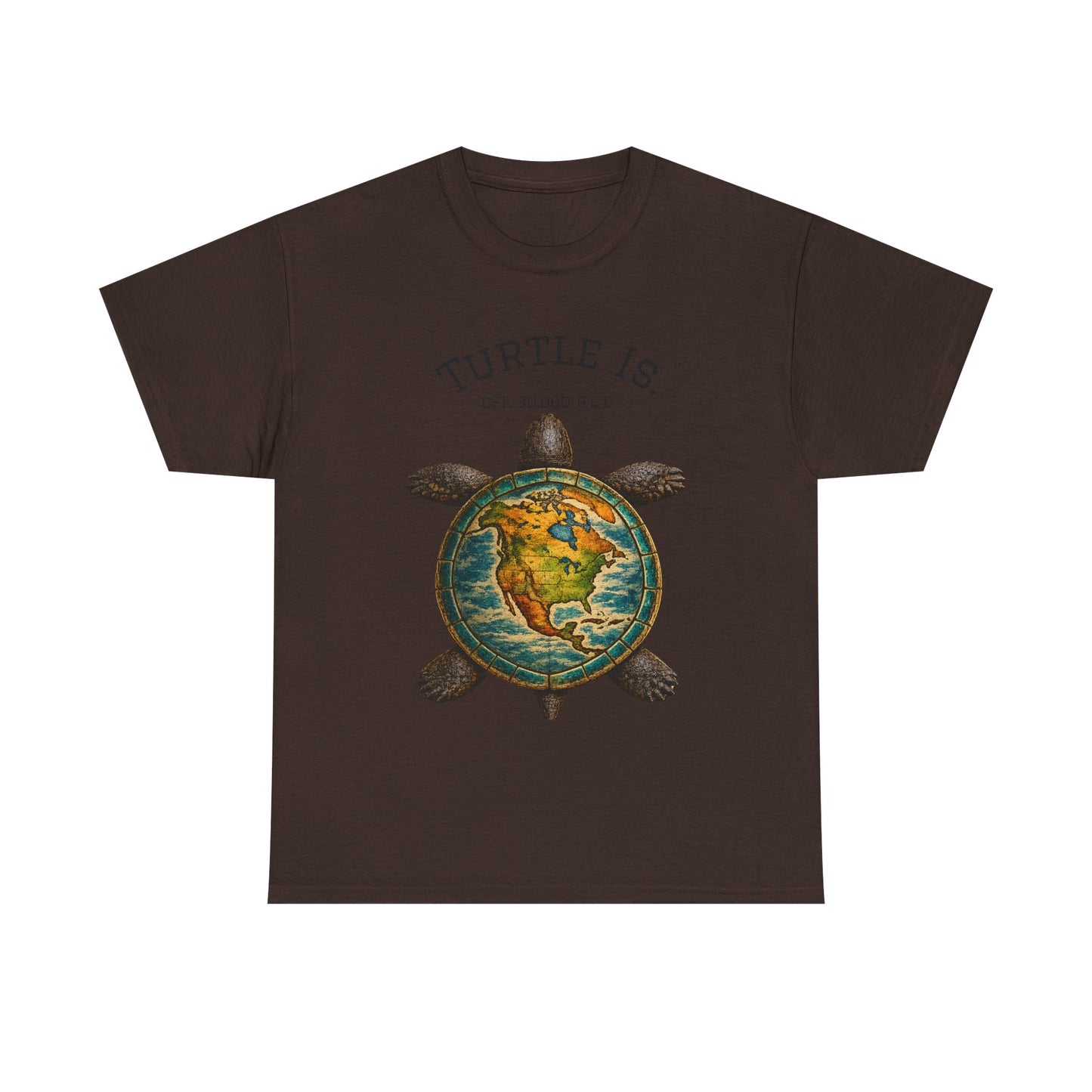 Turtle Globe Graphic Tee — "Turtle Is" Vintage Earth Turtle T-Shirt