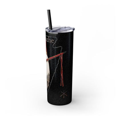 Osage Skinny Tumbler — Native Feather & Pipe Design 20oz Straw Cup