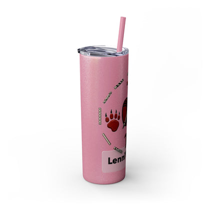 Delaware East Personalized 20oz Skinny Tumbler with Straw — Custom Name Tribal Crest Design