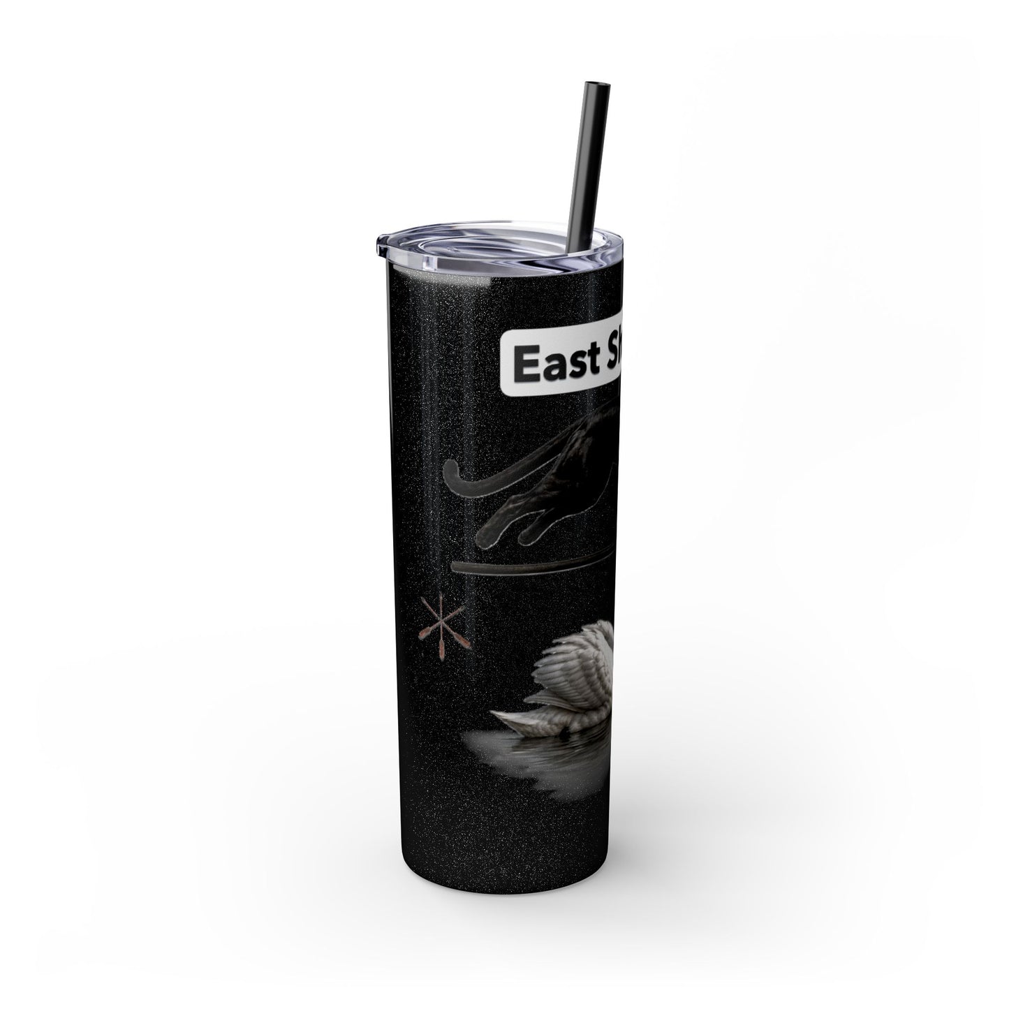Shawnee East Skinny 20oz Tumbler with Straw — East Shawano River Swan & Otter Design