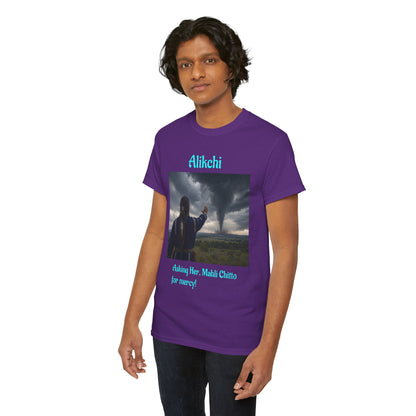 Alikchi Tornado Graphic Tee with "Asking Her: Mahli Chitto, for mercy!"
