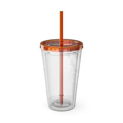 Blackhawk 16oz Tumbler with Straw — Illustrated Map & Raven Design