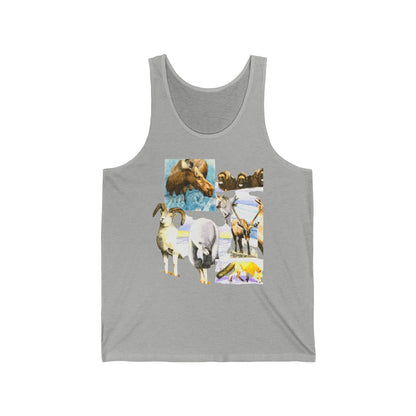 Wildlife Collage Tank Top — Vintage Animals & Arrow Back Graphic