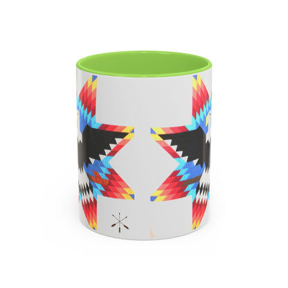 Onci  Eagle Star Ceramic Mug — Colorful Geometric Native-Inspired Coffee Cup (11oz, 15oz)