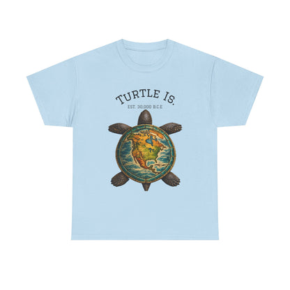 Turtle Globe Graphic Tee — "Turtle Is" Vintage Earth Turtle T-Shirt