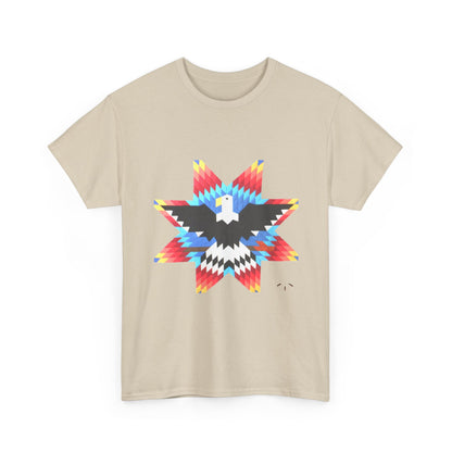 T-Shirt — Colorful Native Star Eagle Graphic Tee (Front Eagle Star, Back Crossed Arrows)