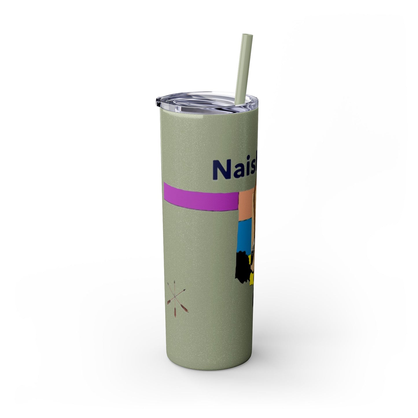 Apache 20oz Skinny Tumbler with Straw — Colorful Retro Design "Naishade"