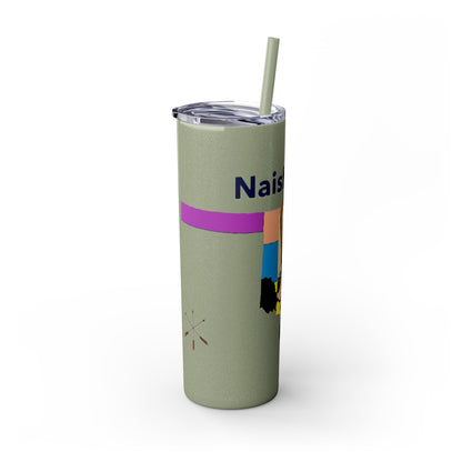 Apache 20oz Skinny Tumbler with Straw — Colorful Retro Design "Naishade"