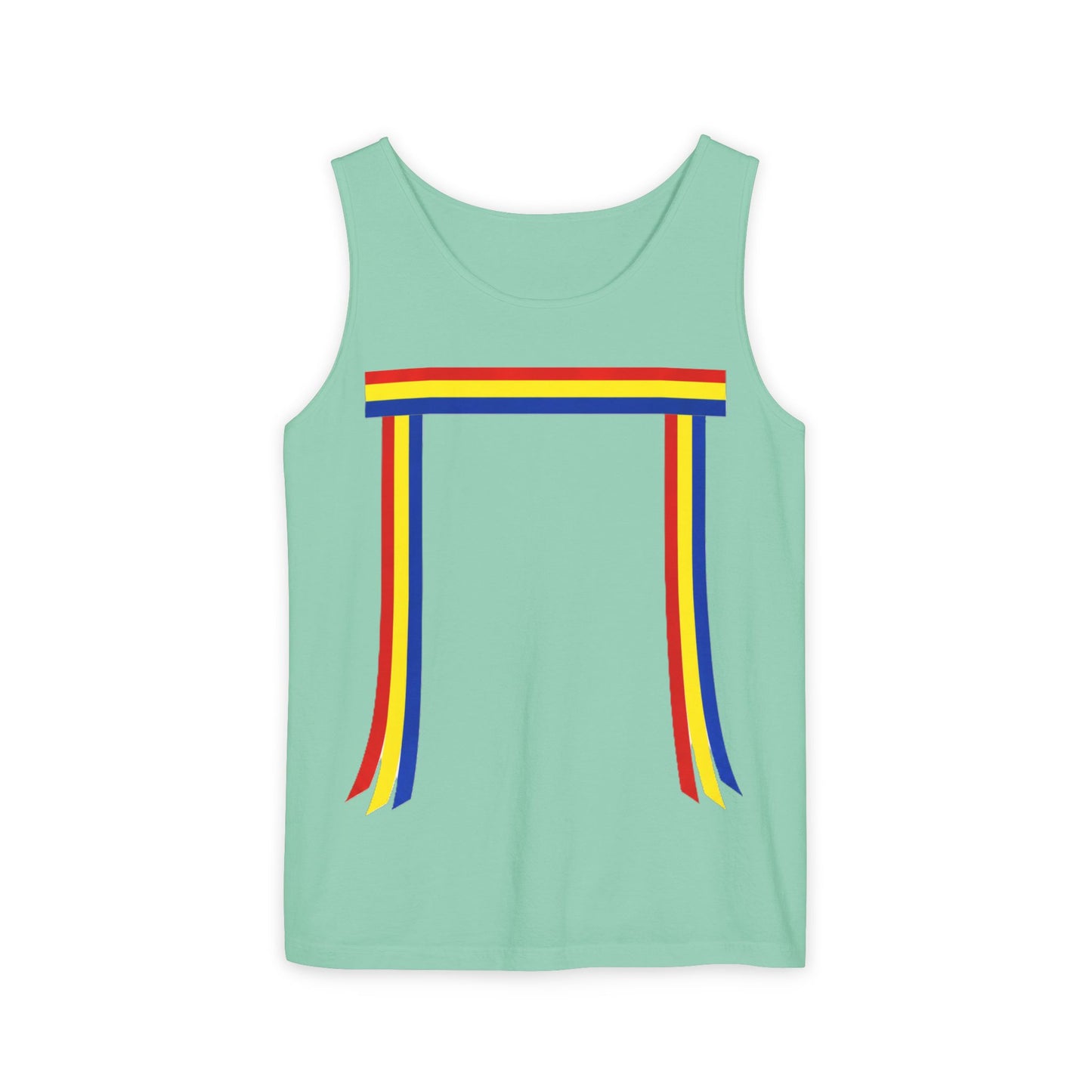 Blue Ribbon Shirt inpired Tank Top — Minimal Rainbow Ribbon Graphic
