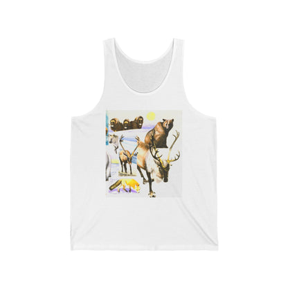 Wildlife Collage Tank Top — Elk, Bear & Arrow Tribal Summer Tee