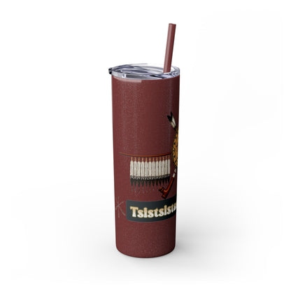 Cheyenne Arapaho 20oz Skinny Tumbler — Native American Shield & Arrows Design (Tsistsistas - Hinono'eitiit)