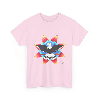 T-Shirt — Colorful Native Star Eagle Graphic Tee (Front Eagle Star, Back Crossed Arrows)