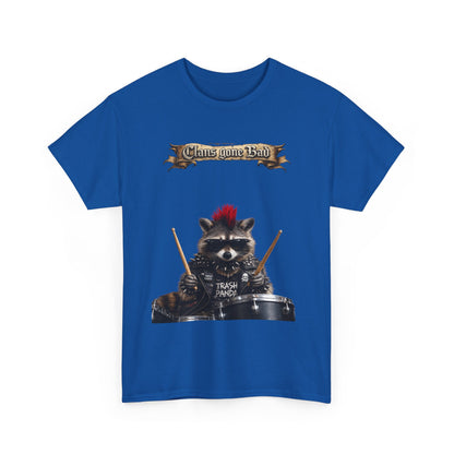 ClansDrummer Raccoon Graphic Tee — "Chaos Goes Brrr" Cute Punk Rock T-Shirt