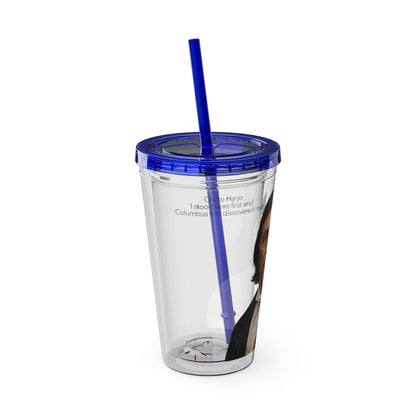 Chitto Harjo 16oz Portrait Tumbler with Straw — Historical Figure Illustration