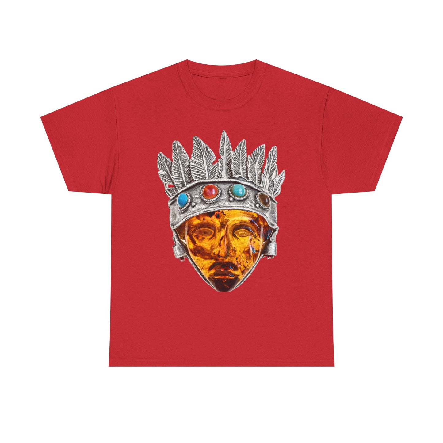 Tribal Crown Mask Tee — Vintage Gemstone Headdress Graphic T-Shirt