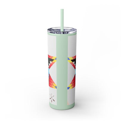 Onci 20oz Skinny Tumbler - Geometric Thunderbird Design, Insulated Travel Cup with Straw