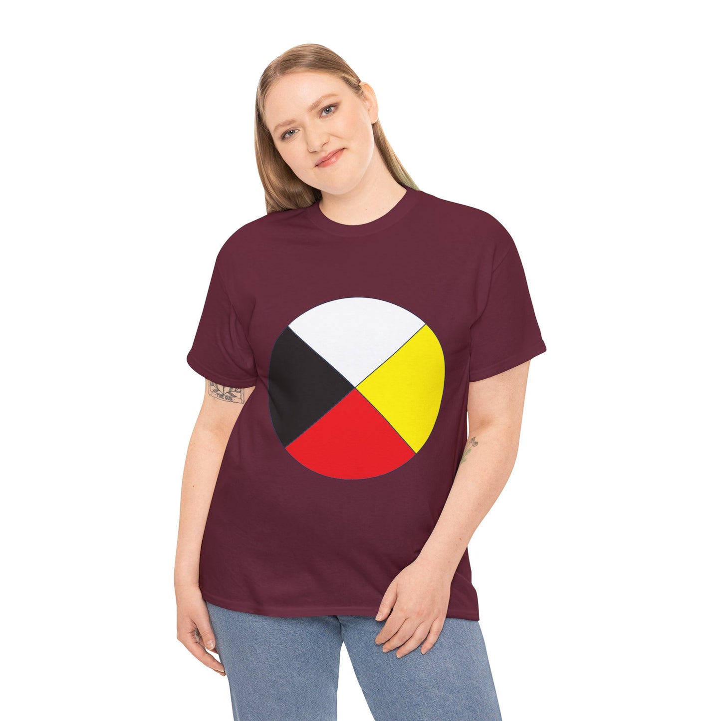 Native Medicine Wheel Tee — Four Directions Circle Design T-Shirt