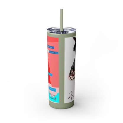 Opothleyahola Skinny Tumbler – Colorful Native American Portrait Design, 20oz Stainless Straw Cup