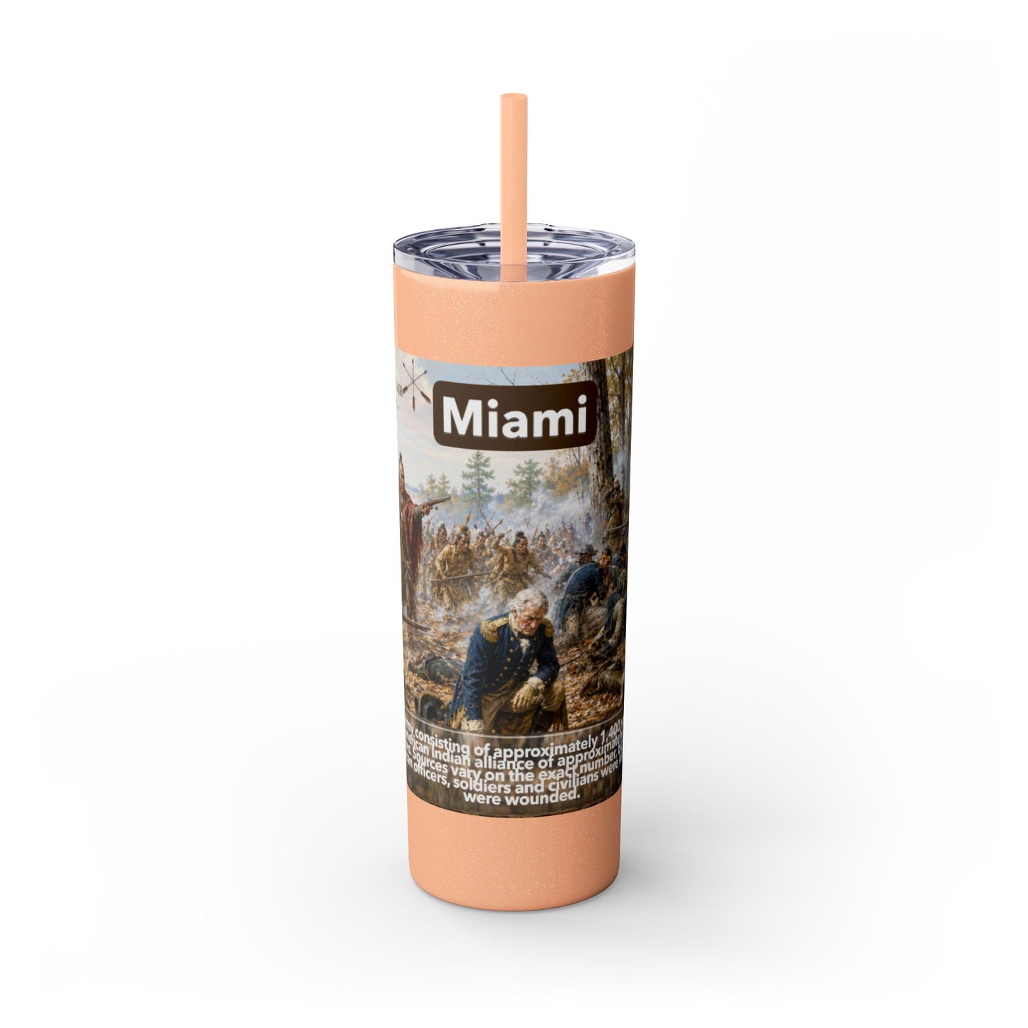 Miami Tribe Historical Skinny Tumbler 20oz — Native American Heritage Travel Cup
