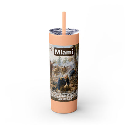 Miami Tribe Historical Skinny Tumbler 20oz — Native American Heritage Travel Cup