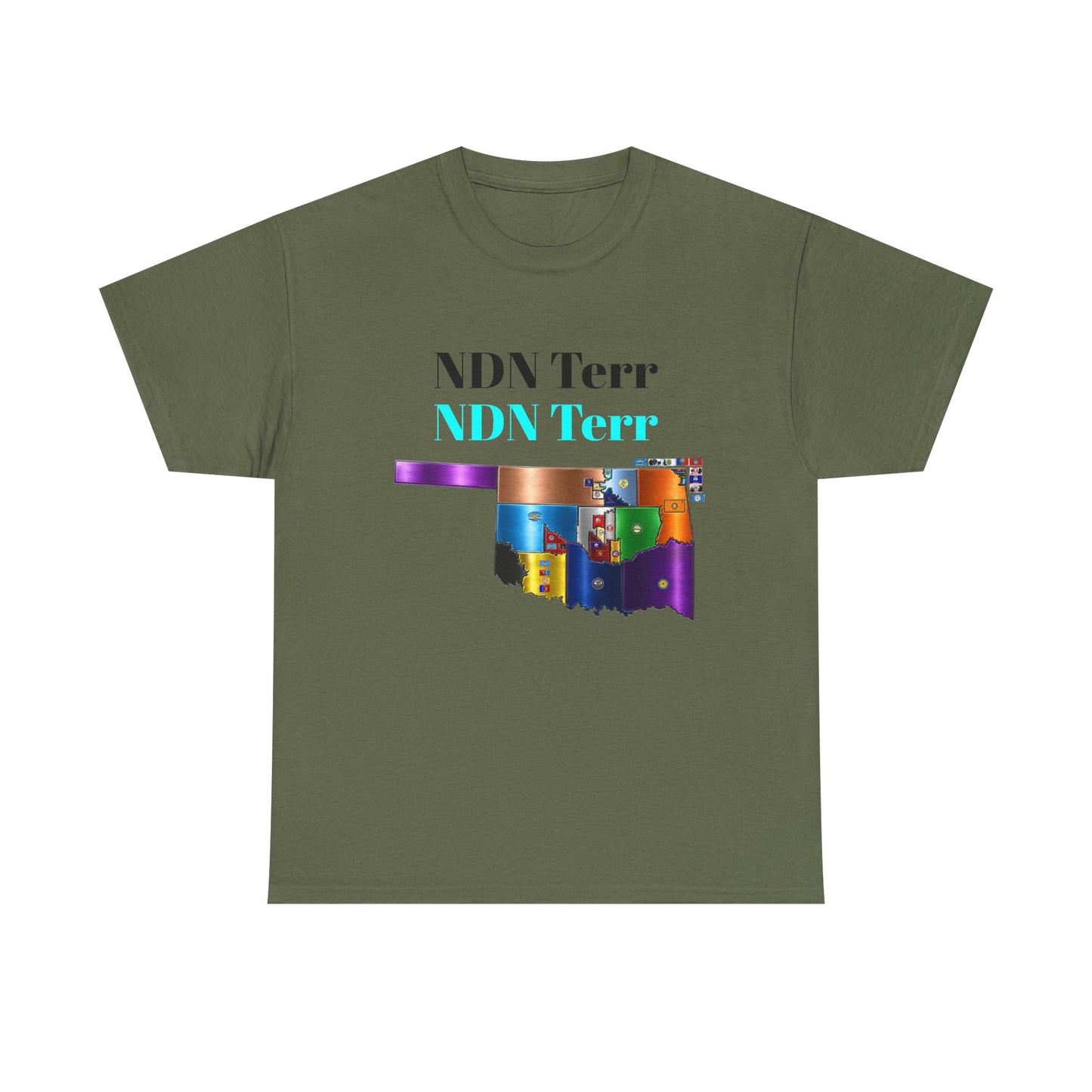 NDN Terr Oklahoma Map Tee — Native Pride Graphic T-Shirt with Arrows