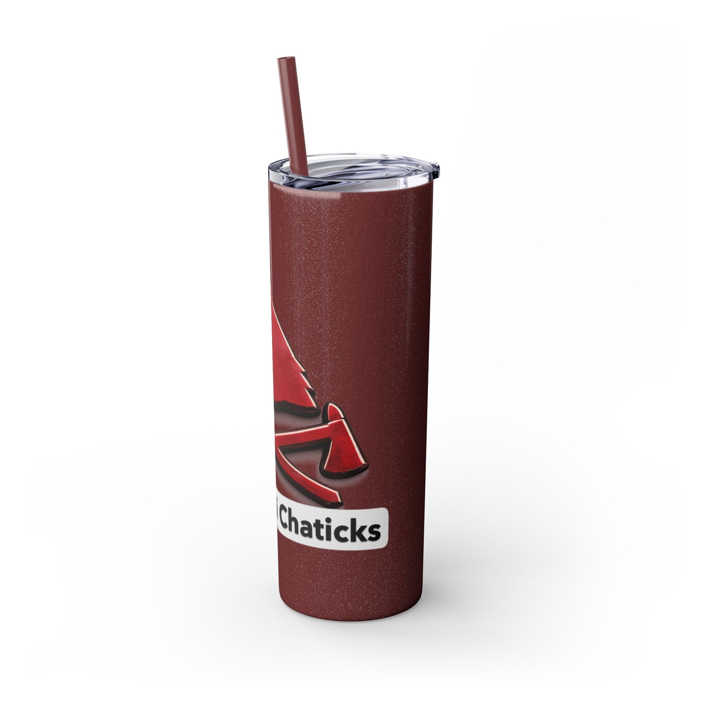 Pawnee Skinny Tumbler — Red Wolf Logo 20oz Insulated Tumbler with Straw