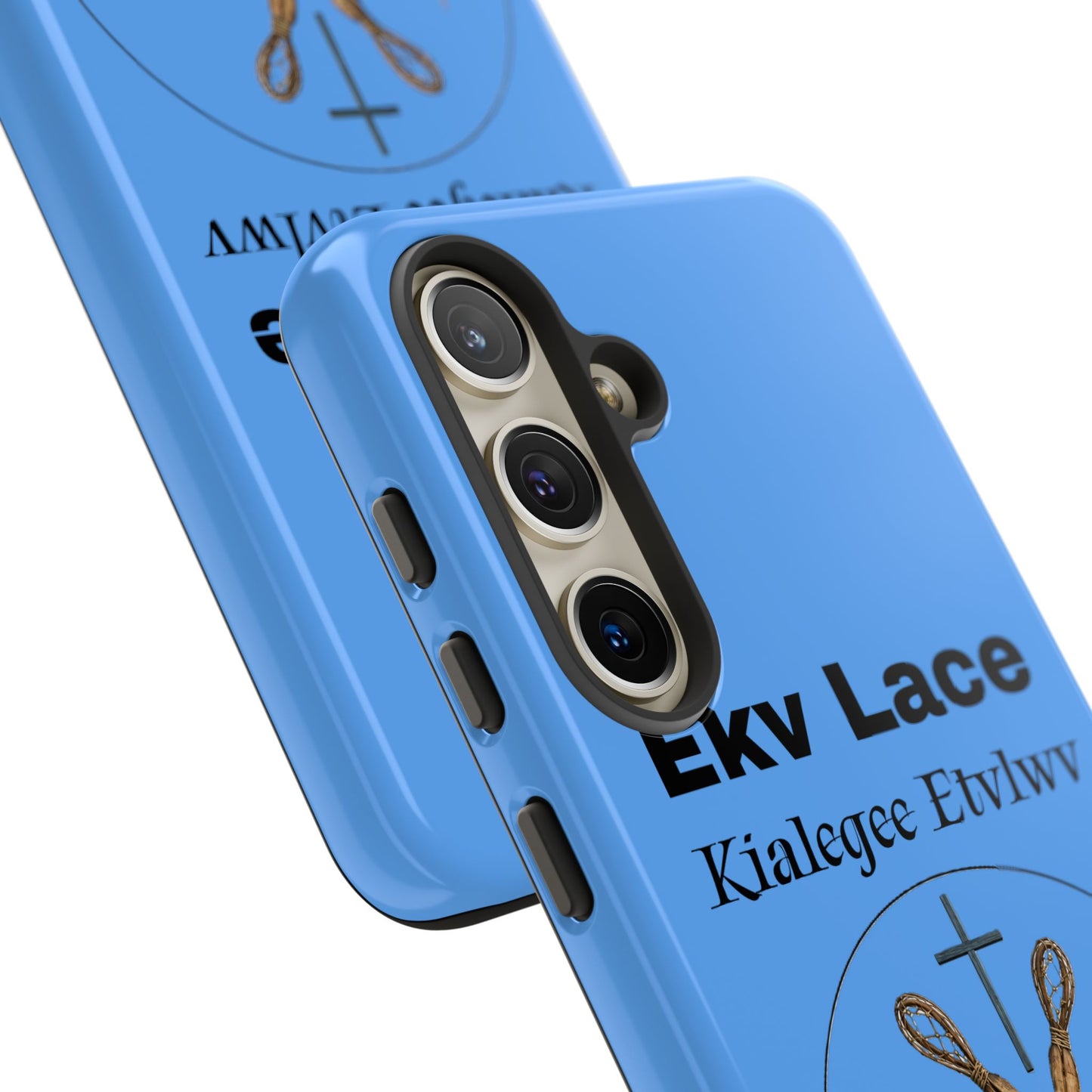 Kialegee Protective Phone Case — Custom 'Ekv Lace' Cross & Campfire Design